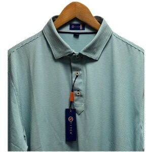 Stitch Golf NEW Men's Size XL Blue/White Striped Performance Stretch Polo Shirt